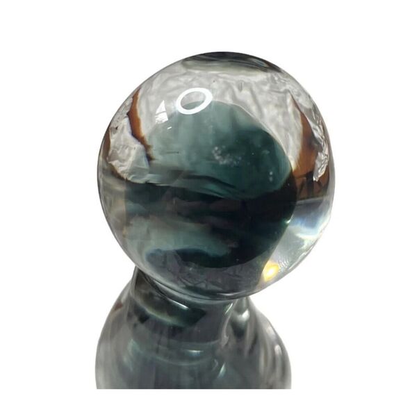 Seal W/Ball Heavy Hand Made Glass Heavy Duty Ocean Paperweight Gift Office Work - Picture 7 of 15